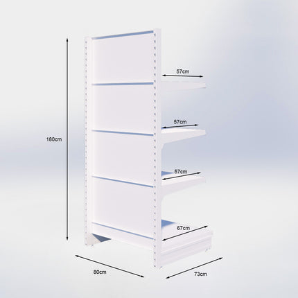 Kopstelling - H180 x B80 x D67 cm - 4 niveaus - Zwart