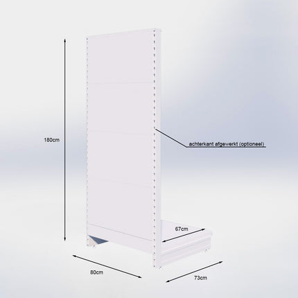 Kopstelling perforatie - H180 x B80 x D67 cm - 1 niveau - Zwart