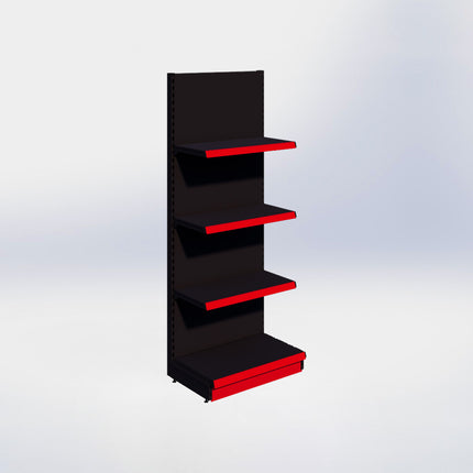 Wandstelling - H215 x B80 x D47 cm - 4 niveaus - Zwart