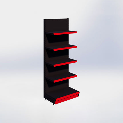 Wandstelling - H215 x B80 x D47 cm - 5 niveaus - Zwart