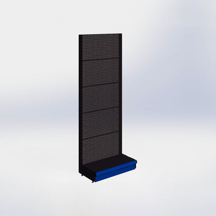 Wandstelling perforatie - H215 x B80 x D37 cm - 1 niveau - Zwart