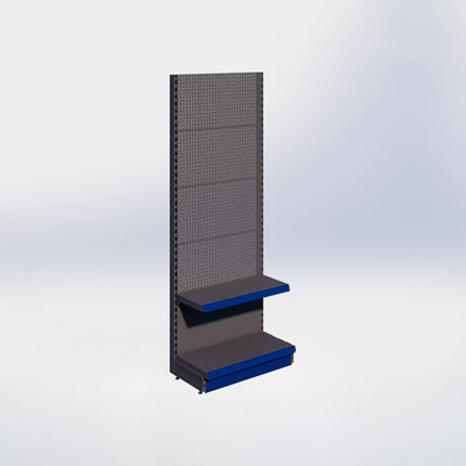 Wandstelling perforatie - H215 x B80 x D37 cm - 2 niveaus - Antraciet