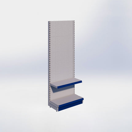 Wandstelling perforatie - H215 x B80 x D37 cm - 2 niveaus - Grijs