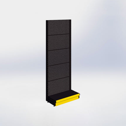 Wandstelling perforatie - H215 x B80 x D37 cm - 1 niveau - Zwart