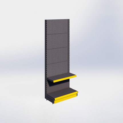 Wandstelling perforatie - H215 x B80 x D37 cm - 2 niveaus - Antraciet