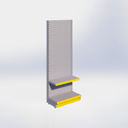 Wandstelling perforatie - H215 x B80 x D37 cm - 2 niveaus - Grijs