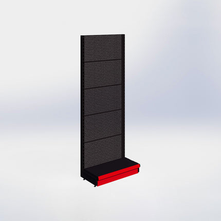 Wandstelling perforatie - H215 x B80 x D37 cm - 1 niveau - Zwart