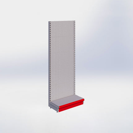 Wandstelling perforatie - H215 x B80 x D37 cm - 1 niveau - Grijs