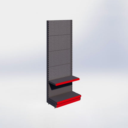 Wandstelling perforatie - H215 x B80 x D37 cm - 2 niveaus - Antraciet