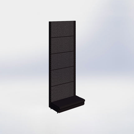 Wandstelling perforatie - H215 x B80 x D37 cm - 1 niveau - Zwart