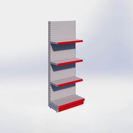 Wandstelling - H215 x B80 x D37 cm - 4 niveaus - Grijs