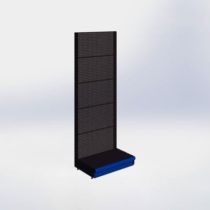 Wandstelling perforatie - H215 x B80 x D47 cm - 1 niveau - Zwart