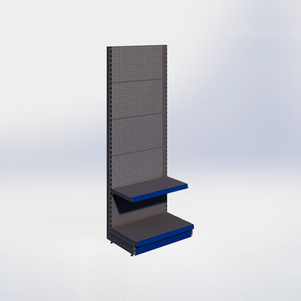 Wandstelling perforatie - H215 x B80 x D47 cm - 2 niveaus - Antraciet