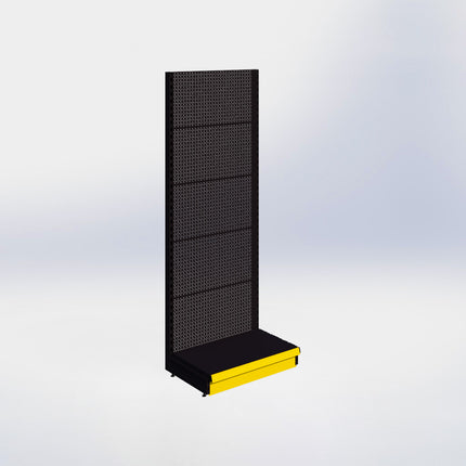 Wandstelling perforatie - H215 x B80 x D47 cm - 1 niveau - Zwart