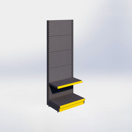 Wandstelling perforatie - H215 x B80 x D47 cm - 2 niveaus - Antraciet