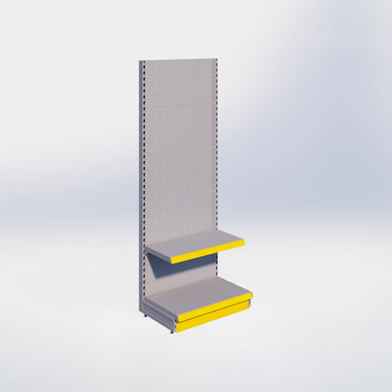 Wandstelling perforatie - H215 x B80 x D47 cm - 2 niveaus - Grijs