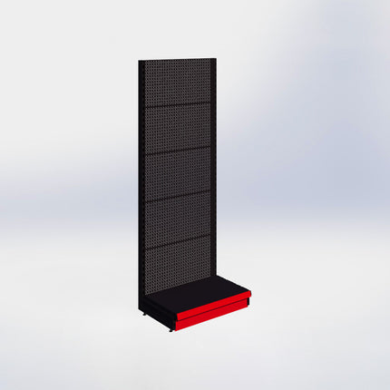 Wandstelling perforatie - H215 x B80 x D47 cm - 1 niveau - Zwart