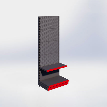 Wandstelling perforatie - H215 x B80 x D47 cm - 2 niveaus - Antraciet