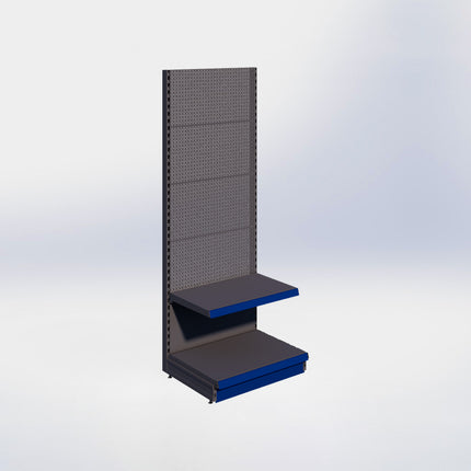 Wandstelling perforatie - H215 x B80 x D57 cm - 2 niveaus - Antraciet