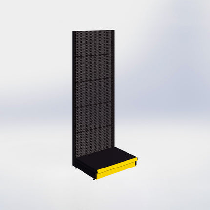 Wandstelling perforatie - H215 x B80 x D57 cm - 1 niveau - Zwart