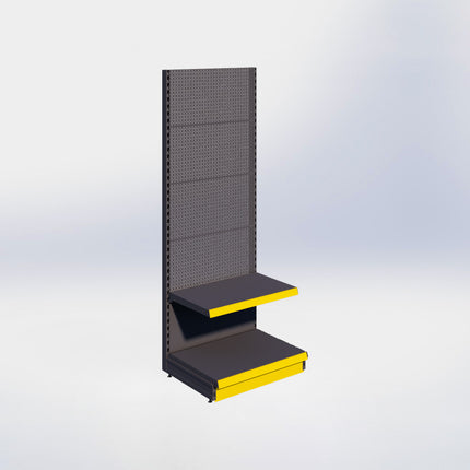 Wandstelling perforatie - H215 x B80 x D57 cm - 2 niveaus - Antraciet