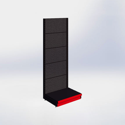 Wandstelling perforatie - H215 x B80 x D57 cm - 1 niveau - Zwart