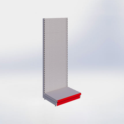 Wandstelling perforatie - H215 x B80 x D57 cm - 1 niveau - Grijs