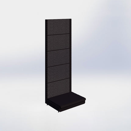 Wandstelling perforatie - H215 x B80 x D57 cm - 1 niveau - Zwart