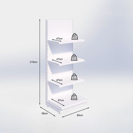 Wandstelling - H215 x B80 x D57 cm - 4 niveaus - Antraciet