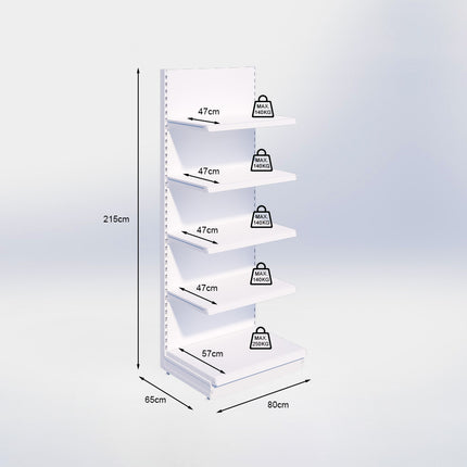 Wandstelling - H215 x B80 x D57 cm - 5 niveaus - Antraciet