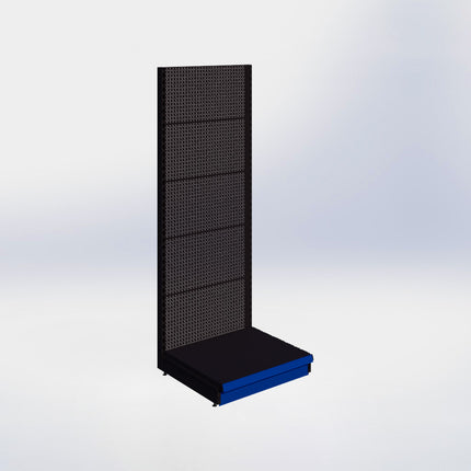 Wandstelling perforatie - H215 x B80 x D67 cm - 1 niveau - Zwart