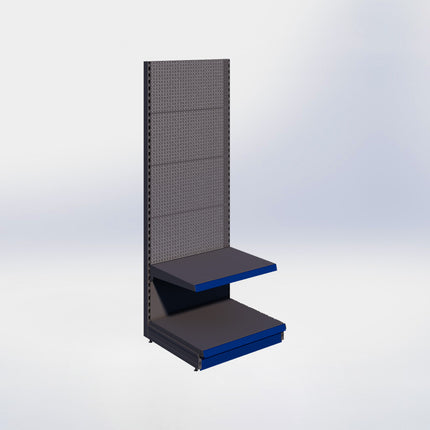 Wandstelling perforatie - H215 x B80 x D67 cm - 2 niveaus - Antraciet