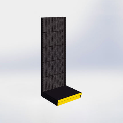 Wandstelling perforatie - H215 x B80 x D67 cm - 1 niveau - Zwart