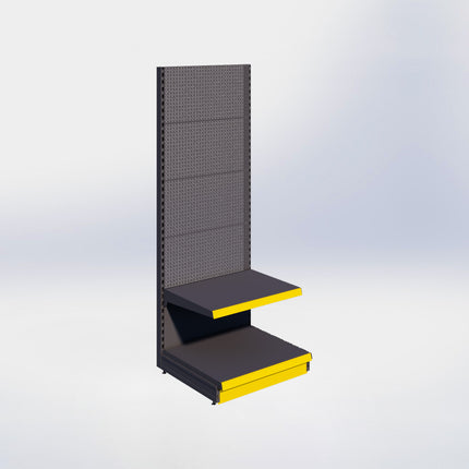 Wandstelling perforatie - H215 x B80 x D67 cm - 2 niveaus - Antraciet