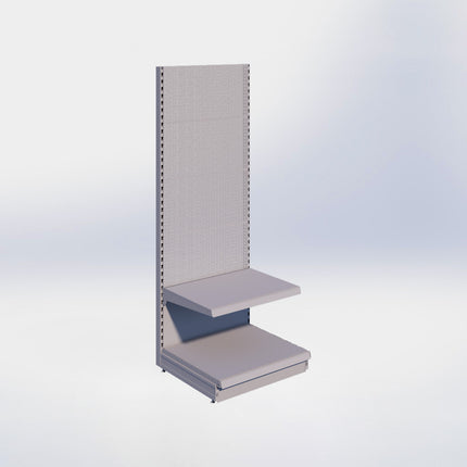 Wandstelling perforatie - H215 x B80 x D67 cm - 2 niveaus - Grijs