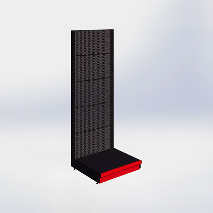 Wandstelling perforatie - H215 x B80 x D67 cm - 1 niveau - Zwart