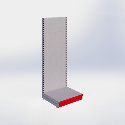 Wandstelling perforatie - H215 x B80 x D67 cm - 1 niveau - Grijs