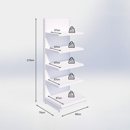 Wandstelling - H215 x B80 x D67 cm - 5 niveaus - Antraciet