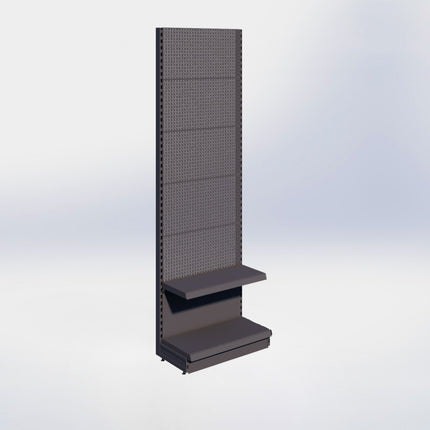 Wandstelling perforatie - H250 x B80 x D37 cm - 2 niveaus - Antraciet