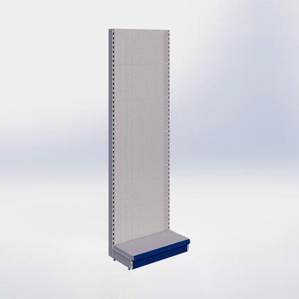 Wandstelling perforatie - H250 x B80 x D37 cm - 1 niveau - Grijs