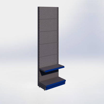 Wandstelling perforatie - H250 x B80 x D37 cm - 2 niveaus - Antraciet