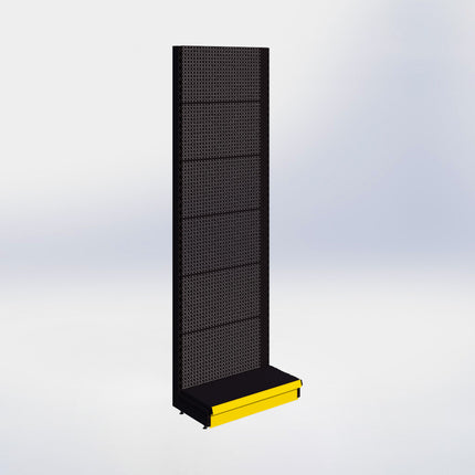 Wandstelling perforatie - H250 x B80 x D37 cm - 1 niveau - Zwart