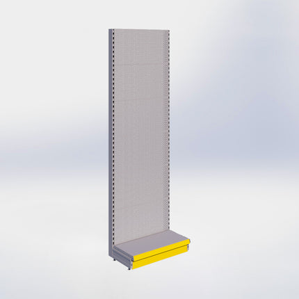 Wandstelling perforatie - H250 x B80 x D37 cm - 1 niveau - Grijs