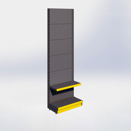 Wandstelling perforatie - H250 x B80 x D37 cm - 2 niveaus - Antraciet