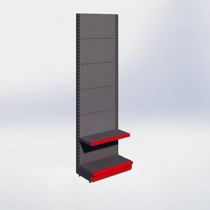 Wandstelling perforatie - H250 x B80 x D37 cm - 2 niveaus - Antraciet