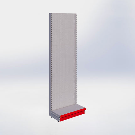 Wandstelling perforatie - H250 x B80 x D37 cm - 1 niveau - Grijs