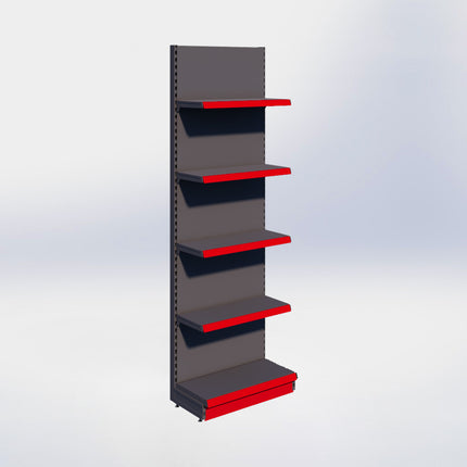 Wandstelling - H250 x B80 x D37 cm - 5 niveaus - Antraciet