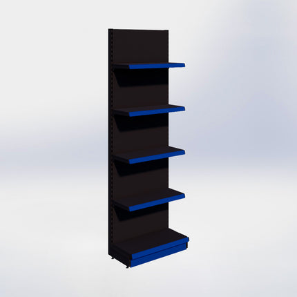 Wandstelling - H250 x B80 x D37 cm - 5 niveaus - Zwart