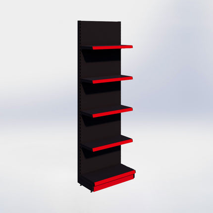 Wandstelling - H250 x B80 x D37 cm - 5 niveaus - Zwart