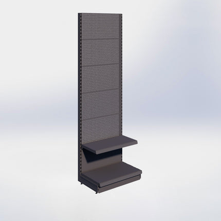 Wandstelling perforatie - H250 x B80 x D47 cm - 2 niveaus - Antraciet